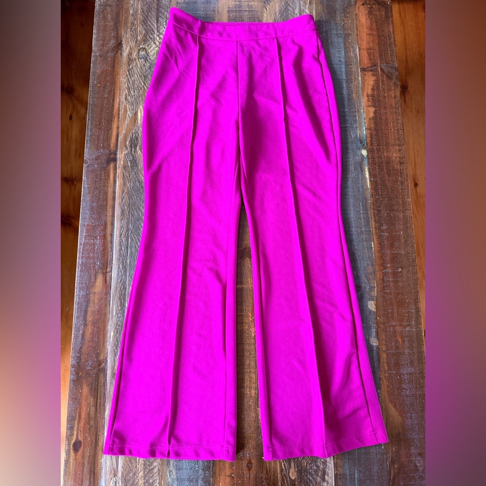 Shein SXY Women's L Pink Flare Side Zip Pants | SKU 0267